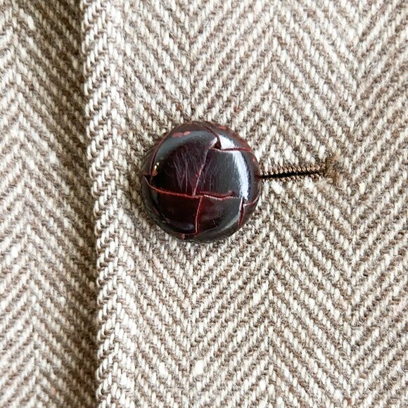 VINTAGE 60s/70s Pendleton Virgin Wool Herringbone Ranch Coat Loomed in Oregon - Picture 6 of 10